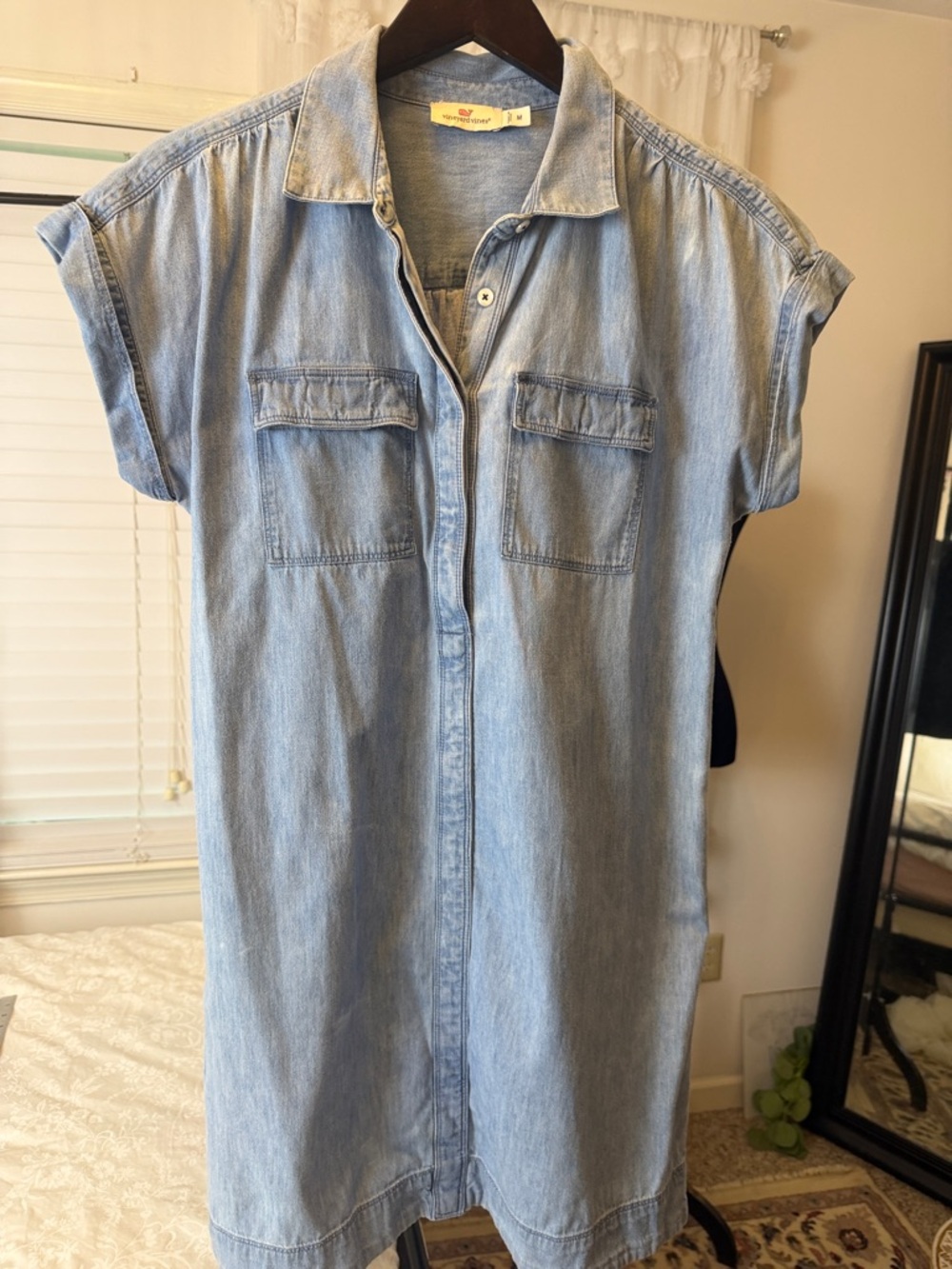 Vineyard Vines Denim Shirt Dress - Casual Button Front sz M